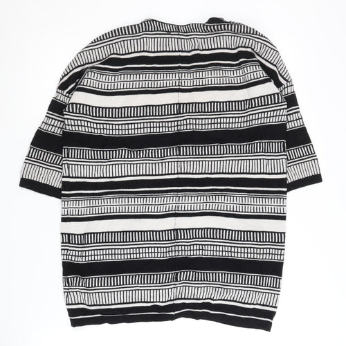 Esmara Women's Black Striped Open Front Cardigan Size 10