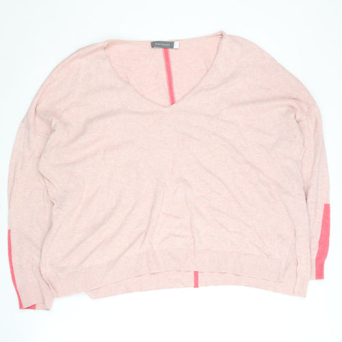 Mint Velvet Women's Pink XL V-Neck Pullover Jumper