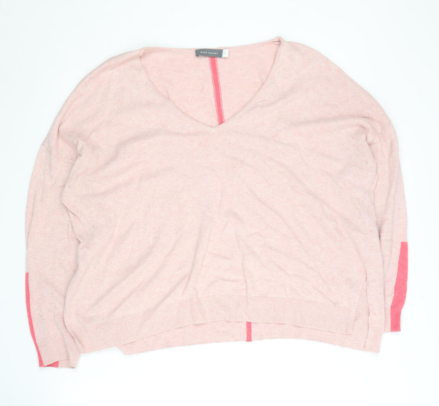 Mint Velvet Women's Pink XL V-Neck Pullover Jumper