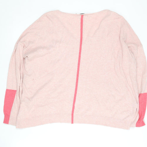 Mint Velvet Women's Pink XL V-Neck Pullover Jumper