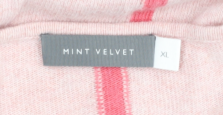 Mint Velvet Women's Pink XL V-Neck Pullover Jumper