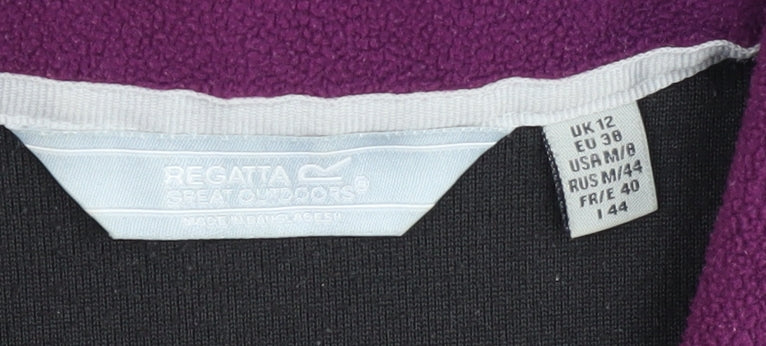Regatta Women's Black Fleece Zip Sweatshirt Size 12