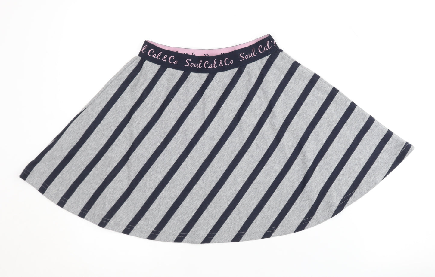 SoulCal & Co Women's Grey Blue Striped Skirt XS