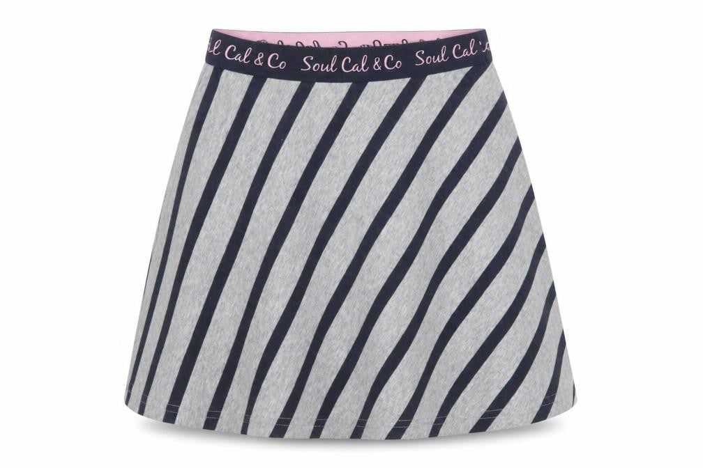 SoulCal & Co Women's Grey Blue Striped Skirt XS