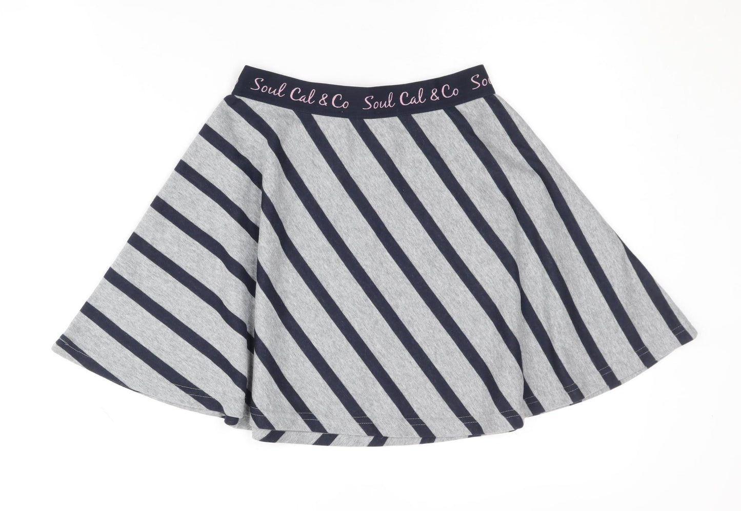 SoulCal & Co Women's Grey Blue Striped Skirt XS