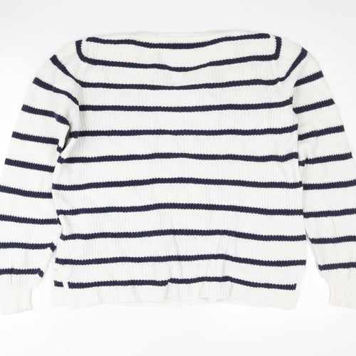 Old Navy Women's White Stripe Pullover Jumper XS Casual