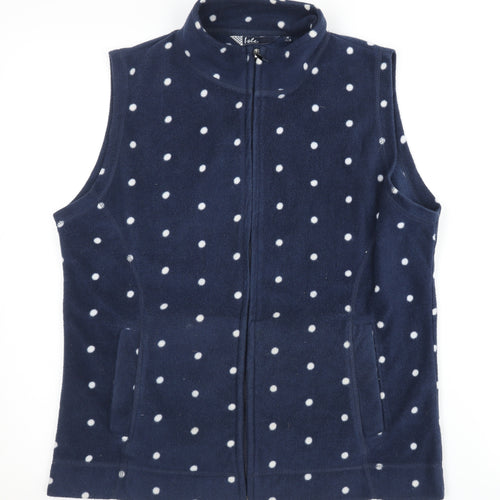 Isle Women's Blue Polka Dot Fleece Waistcoat M