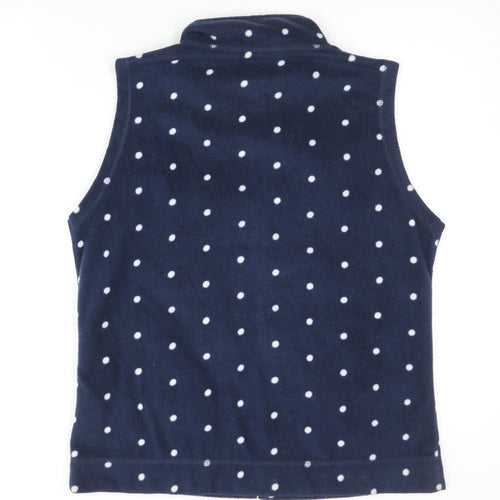 Isle Women's Blue Polka Dot Fleece Waistcoat M