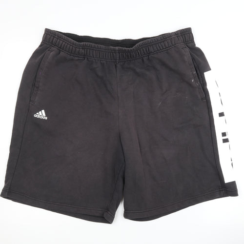 Adidas Men's Black 2XL Sweat Shorts with Logo