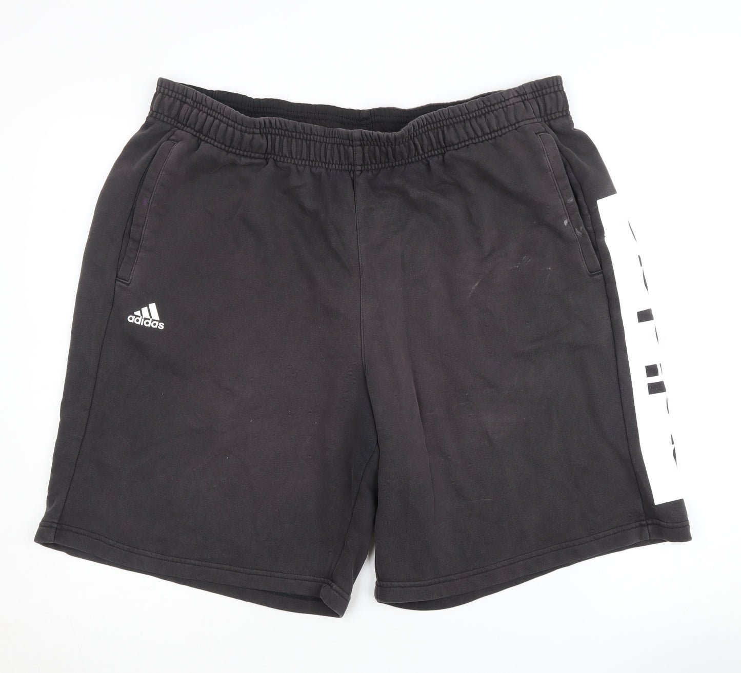 Adidas Men's Black 2XL Sweat Shorts with Logo