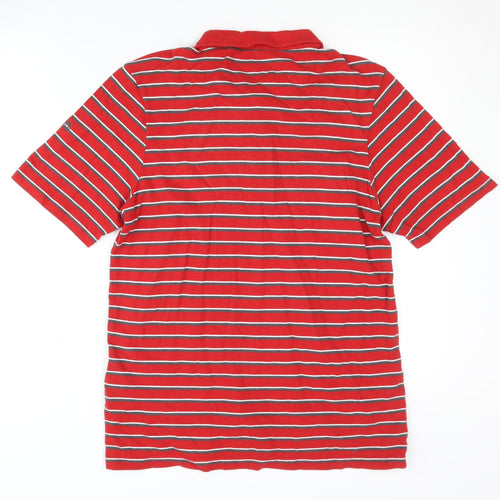 Craghoppers Men's Red Striped Polo Shirt, Size M