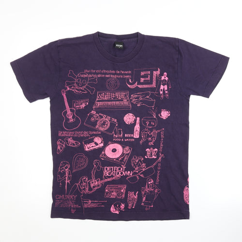 graniph Men's Purple Music Graphic Print T-Shirt S