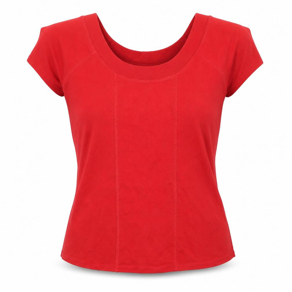 Front view of Principles Red Women's T-Shirt, size 20