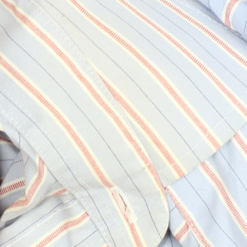 Double TWO Men's Blue Striped Dress Shirt 15.5