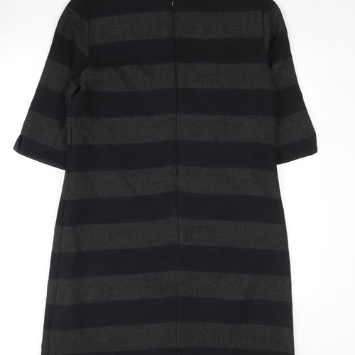 Phase Eight Women's Black Striped Shift Dress Size 12