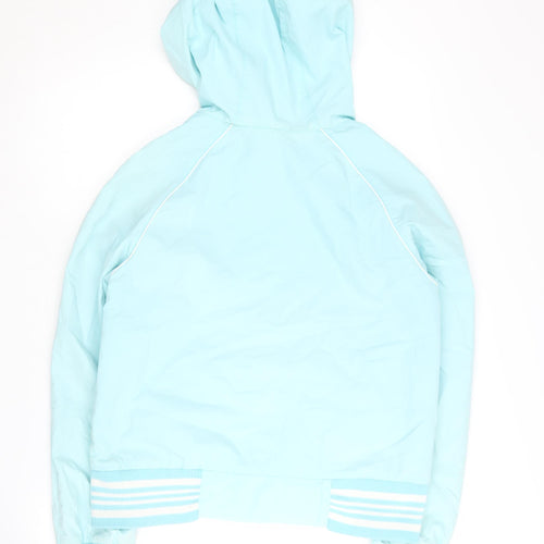 H&M Women's Blue Hooded Jacket, Size 12, Casual Style