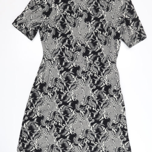 Next Women Black Round Neck Half Sleeve Dress
