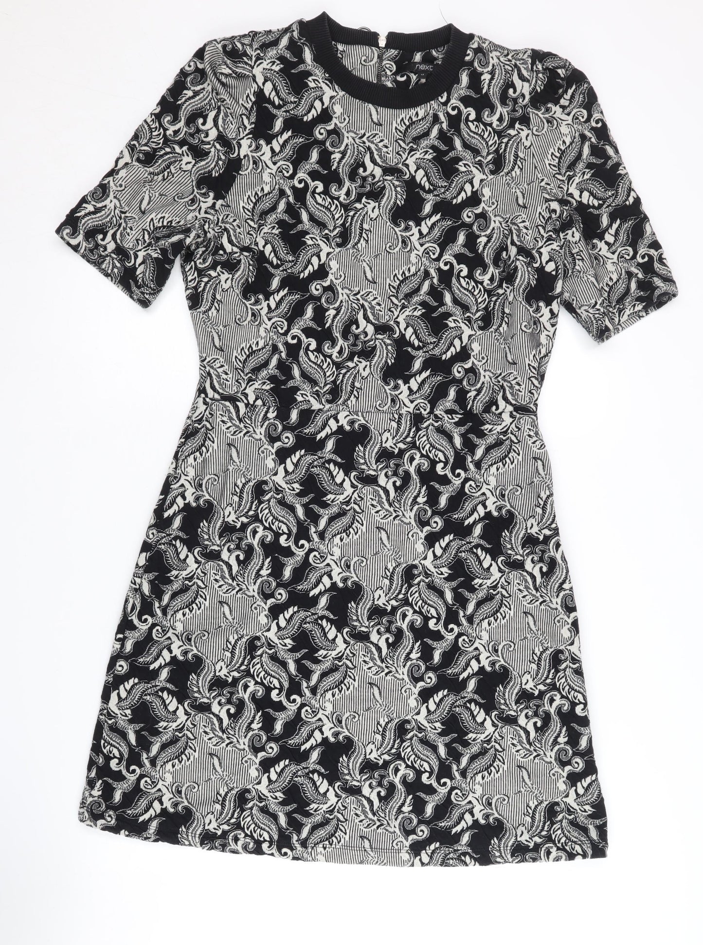 Next Women Black Round Neck Half Sleeve Dress