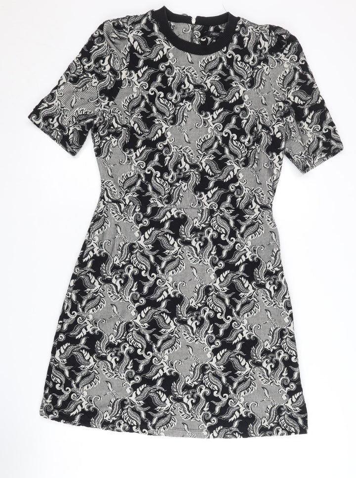 Next Women Black Round Neck Half Sleeve Dress