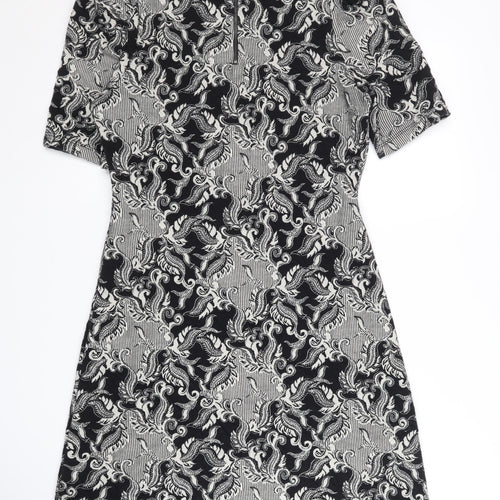 Next Women Black Round Neck Half Sleeve Dress
