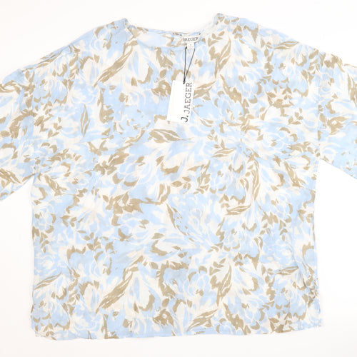 Jaeger Women's Blue Floral Tunic Top Size 18