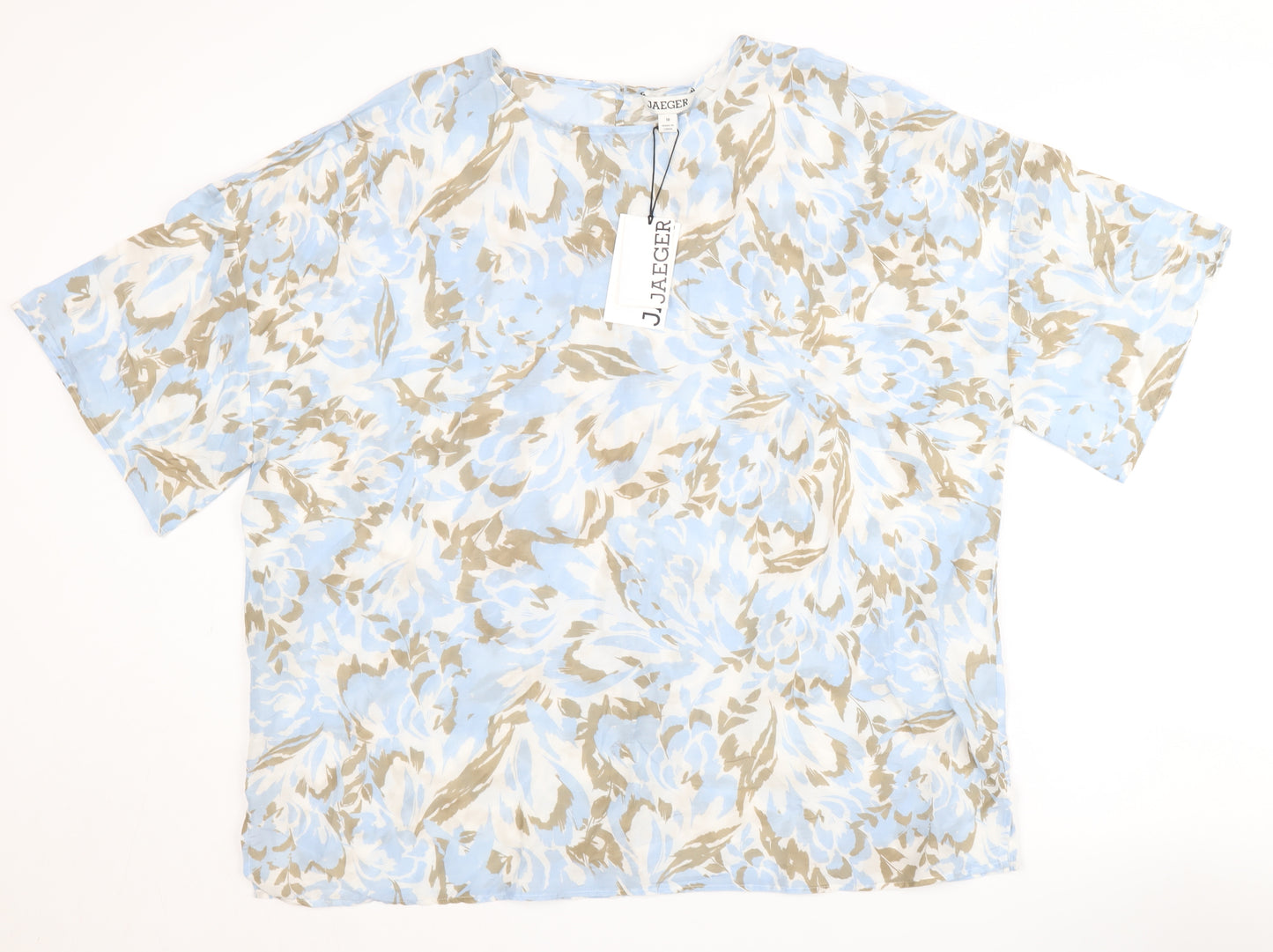 Jaeger Women's Blue Floral Tunic Top Size 18