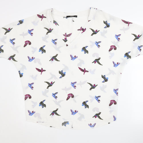 Oasis Women's Multicoloured Bird Print Blouse Size 8