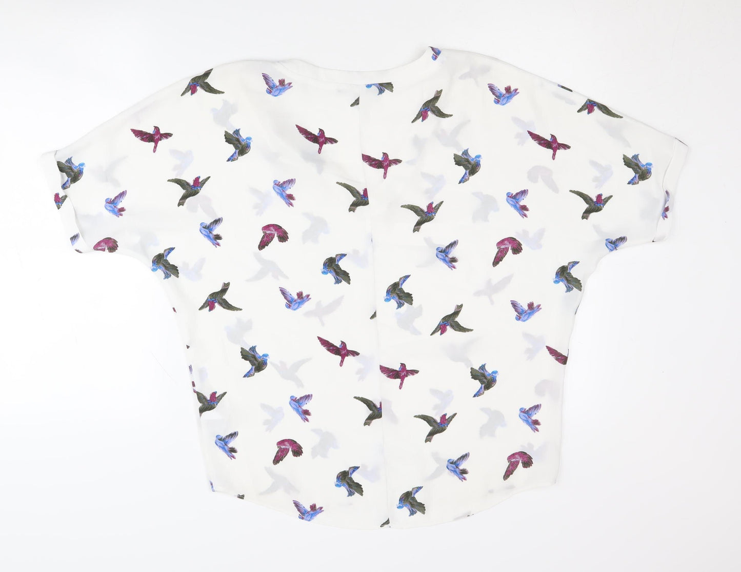 Oasis Women's Multicoloured Bird Print Blouse Size 8