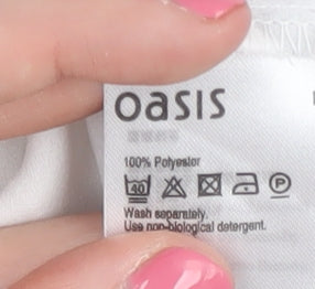 Oasis Women's Multicoloured Bird Print Blouse Size 8