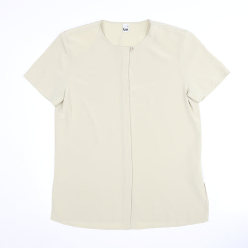 Tru Women's Beige Button Classic Top Size 12