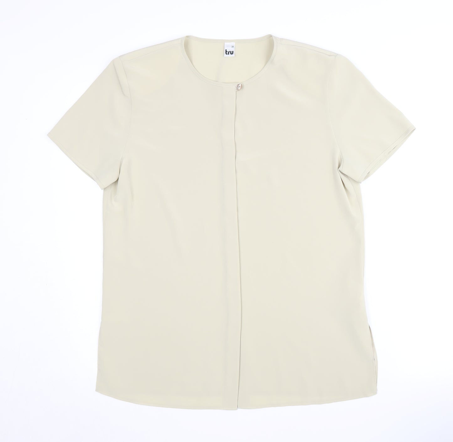 Tru Women's Beige Button Classic Top Size 12