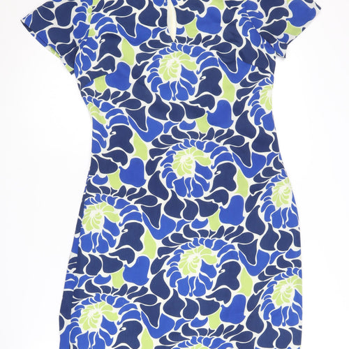 Banana Republic Women's Blue Sheath Dress S, Floral Elegance