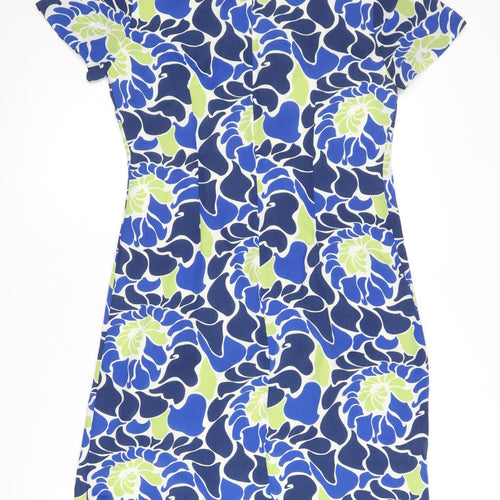 Banana Republic Women's Blue Sheath Dress S, Floral Elegance