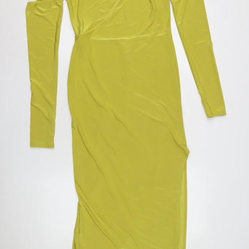 Collusion Women's Green Bodycon Dress Size 12, Modern Style