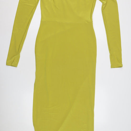 Collusion Women's Green Bodycon Dress Size 12, Modern Style