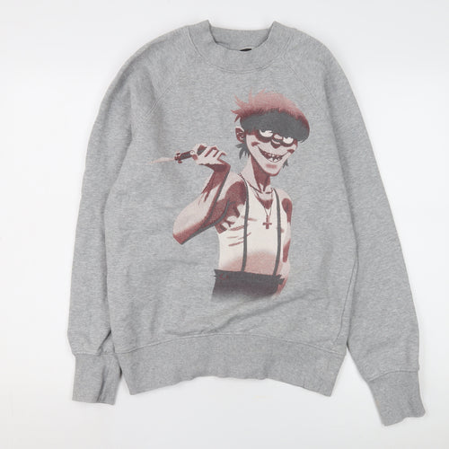 G Foot Men's Grey Cartoon Graphic Sweatshirt Size S