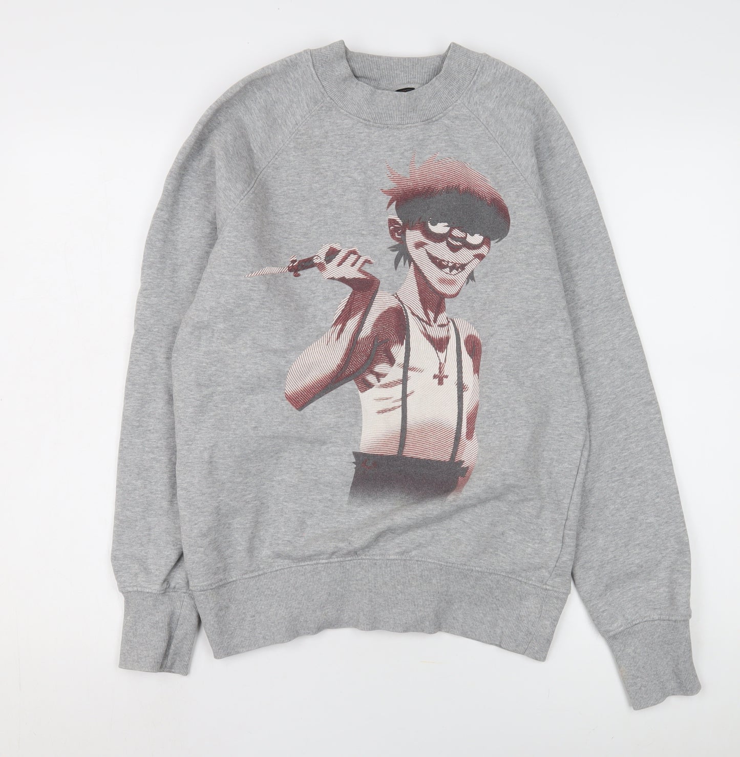 G Foot Men's Grey Cartoon Graphic Sweatshirt Size S