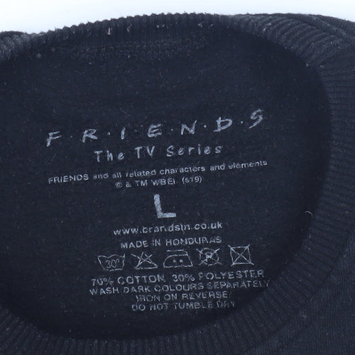 FRIENDS Black Unisex L Pullover Sweatshirt