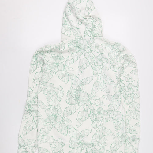 Fat Face Women's White Floral Henley Hoodie Size 10