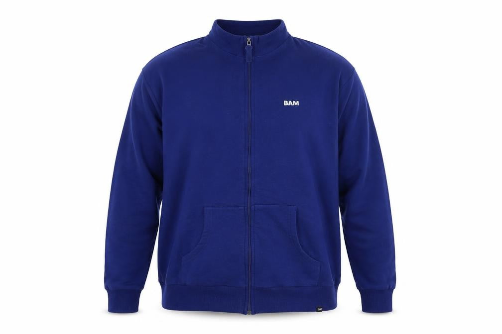 Front view of BAM Men’s Blue 2XL Basic Jacket, Casual Full Zip