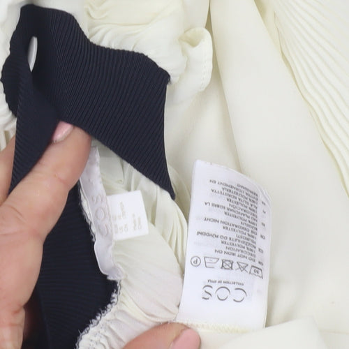 COS Women's Ivory Chiffon Blouse, Size 16 Kimono Style