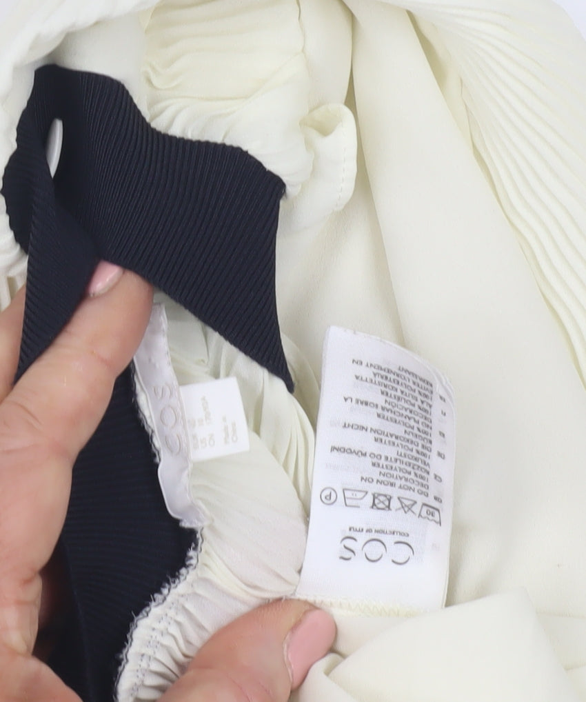 COS Women's Ivory Chiffon Blouse, Size 16 Kimono Style