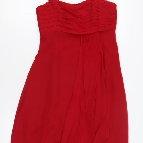 Coast Women Red Bubble Hem Party Dress Size 10