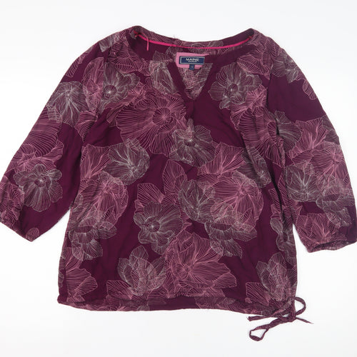 Maine Women's Tunic Blouse, Size 14, Floral Pattern