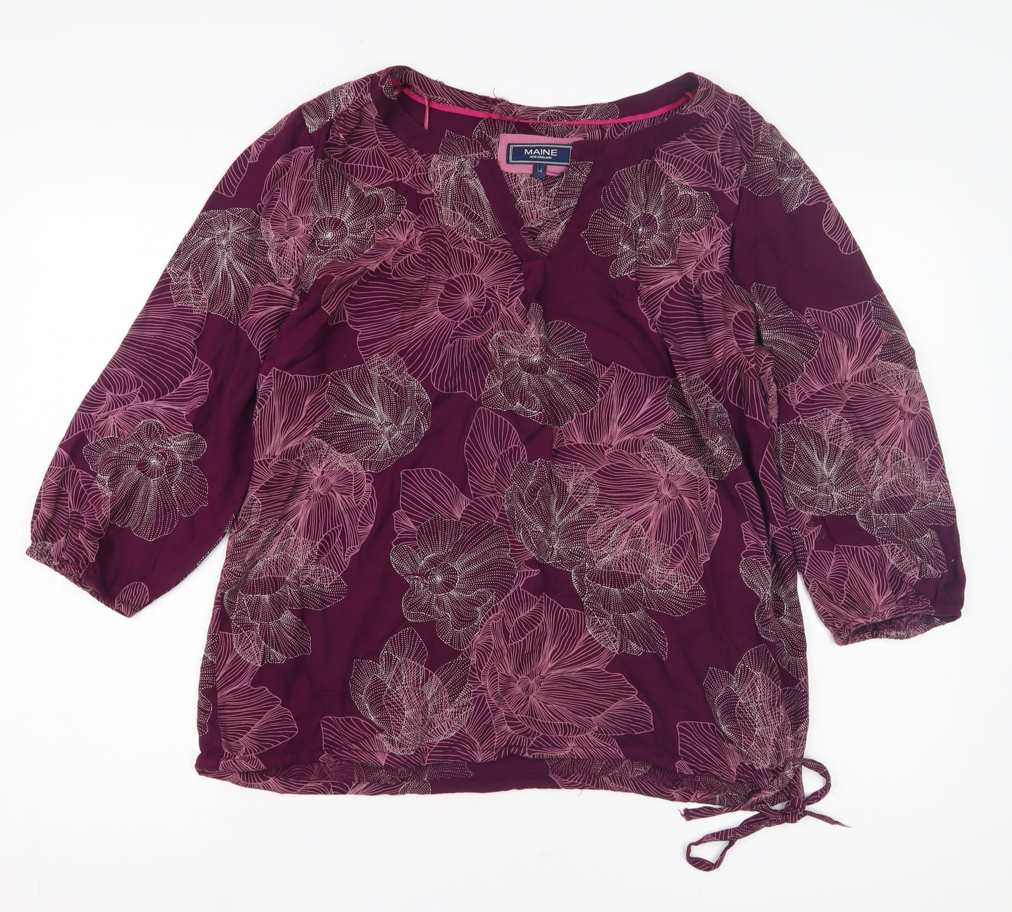 Maine Women's Tunic Blouse, Size 14, Floral Pattern