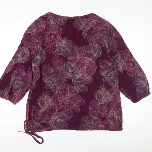 Maine Women's Tunic Blouse, Size 14, Floral Pattern