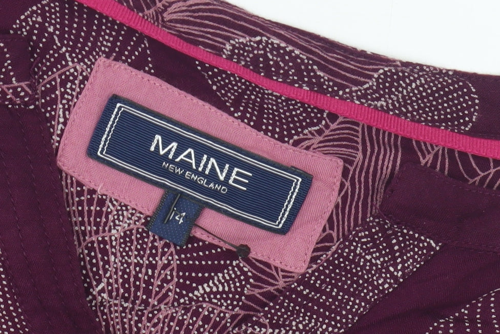 Maine Women's Tunic Blouse, Size 14, Floral Pattern