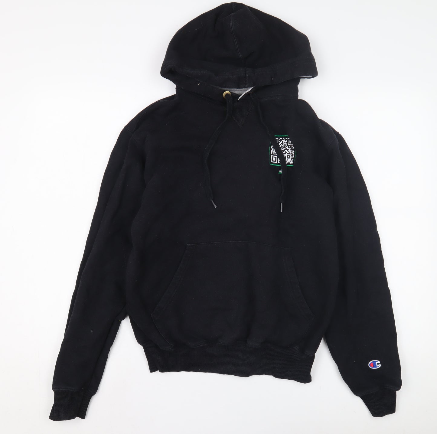 Champion Men's Black Pullover Hoodie, Size S, Logo Accent