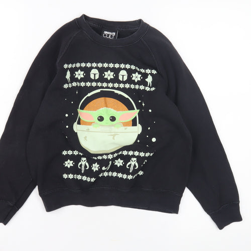 Absolute Cult Black Unisex Kids M Holiday Graphic Sweatshirt