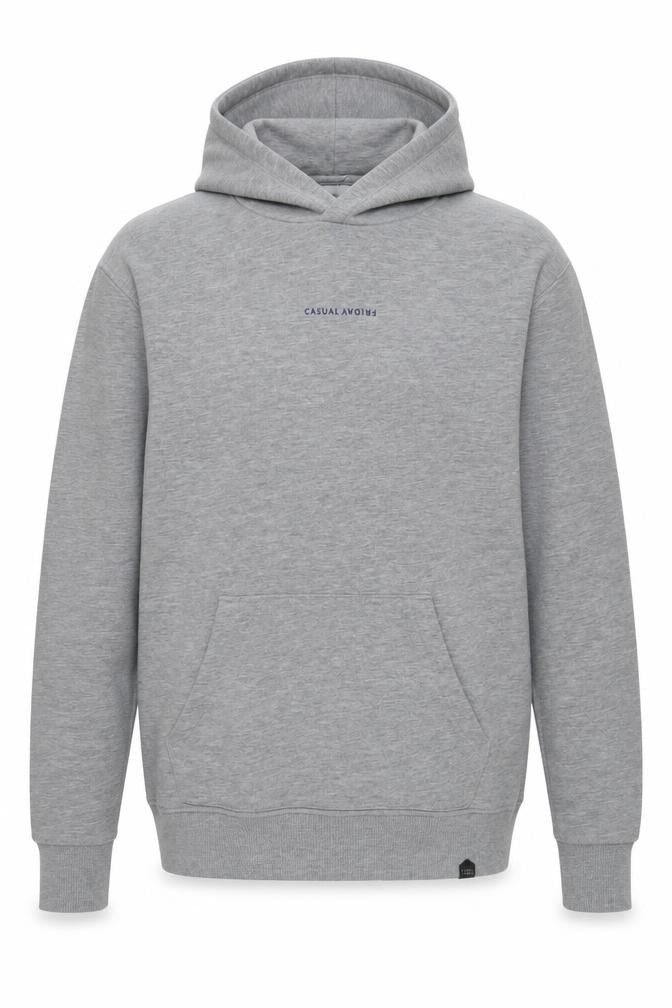 Front view of Casual Friday Men's Grey Pullover Hoodie M